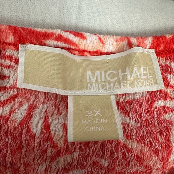 Michael Michael Kors Womens Red & White Floral Wrap Dress Size 3X - Picture 5 of 10
